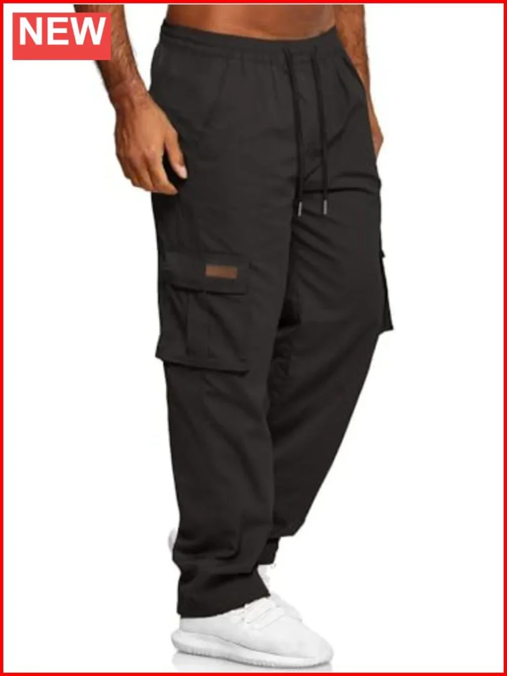 Men's Cargo Sweatpants with Pockets Drawstring Joggers Hiking Tactical Pants